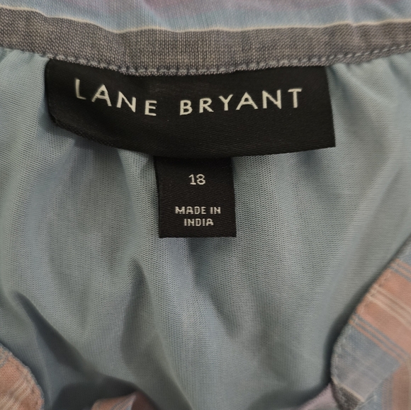 Lane Bryant Purple Striped Peasant Boho Blouse Plus Size 18 2X - Picture 8 of 8